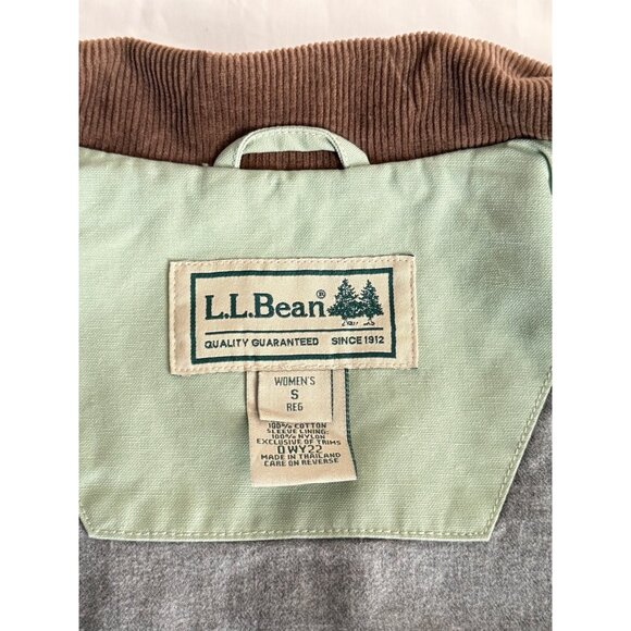 L.L. Bean Canvas Field Chore Barn Jacket Mint Green Brown Corduroy 0WY22 - Picture 7 of 14